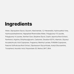 List of ingredients on a white background