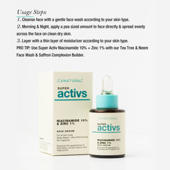 CoNatural Super Activs Niacinamide 10% & Zinc 1% Skin Serum 30ml