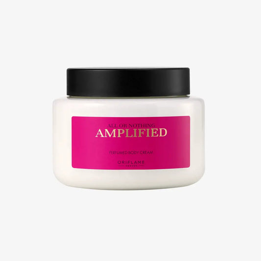 Jar of cream with a pink label on a white background