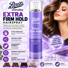 Boots Everyday Extra Firm Hold Unperfumed Hairspray 300ml