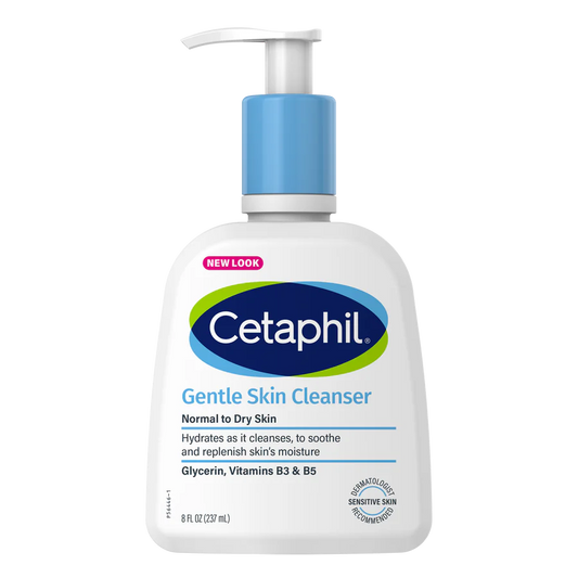 Cetaphil Gentle Skin Cleanser bottle with pump on a white background