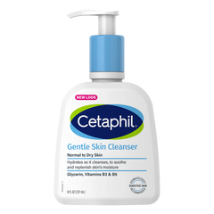 Cetaphil Gentle Skin Cleanser bottle with pump on a white background