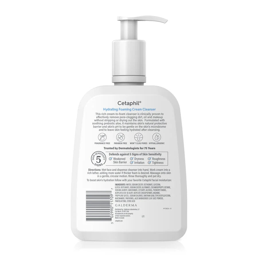 Cetaphil bottle with pump on a white background