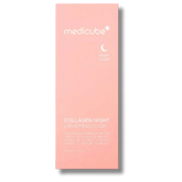 Pink packaging of Medicube Collagen Night Mask on a white background