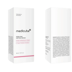 Medicube pink peptide serum packaging on a white background