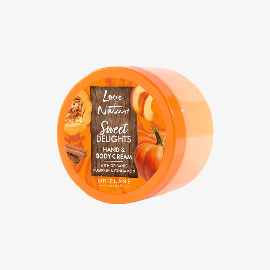 Oriflame Love Nature Sweet Delights Hand Body Cream with Organic Pumpkin Cinnamon 150 ML