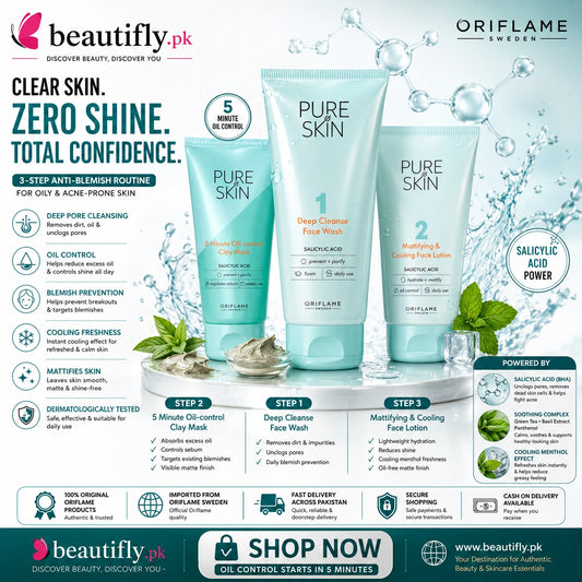 Oriflame Pure Skin Complete Anti-Blemish 3-Step Routine Bundle