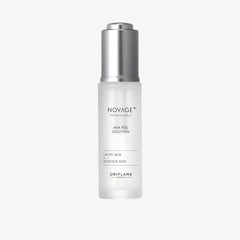 Skincare bottle labeled 'Novage' on a white background