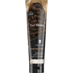 Schwarzkopf hair gloss tube with cacao brown color on a white background