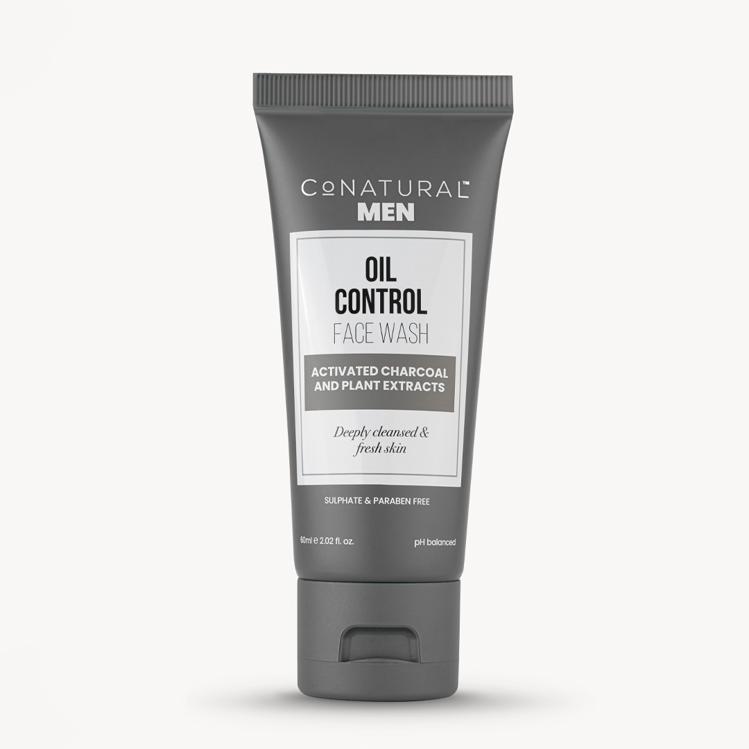 Conatural Men Oil Control Face Wash with Activated Charcoal For Oily & Acne-Prone Skin 60 ML