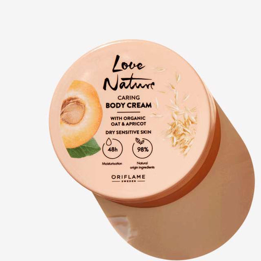 Oriflame Love Nature Caring Body Cream with Organic Oat and Apricot 200 ML