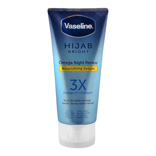 Vaseline Hijab Bright 3X Omega Night Renew Nourishing Serum 180ml