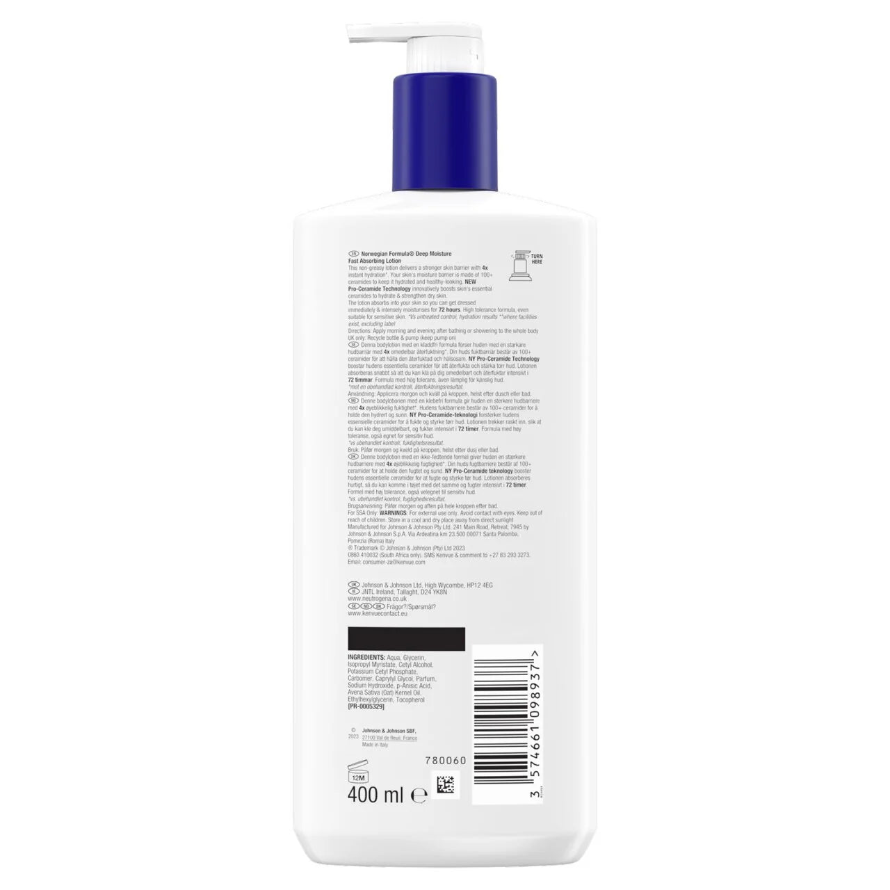 Neutrogena Norwegian Formula Deep Moisture Fast Absorbing Body Lotion 400ml
