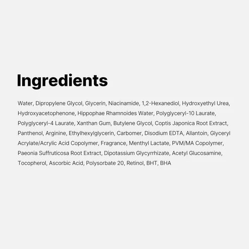 List of ingredients on a white background