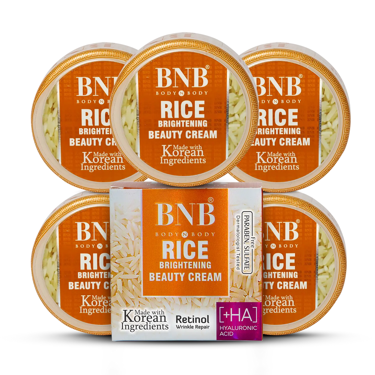 BodynBody Rice Brightening Beauty Cream (Pack of 5)