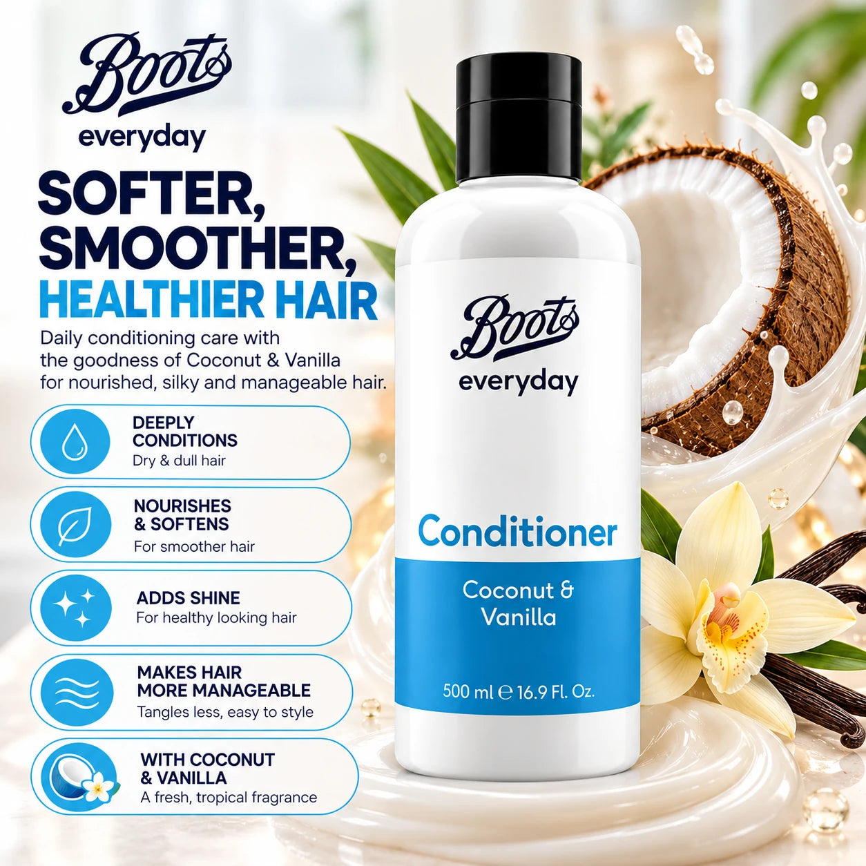 Boots Everyday Conditioner Coconut & Vanilla 500ml