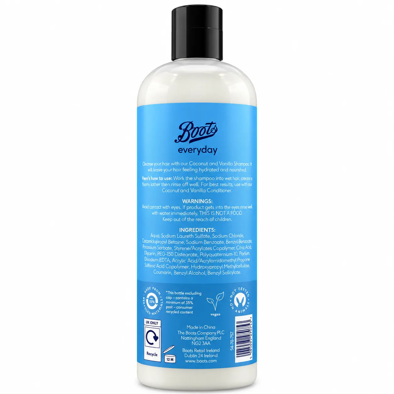 Boots Everyday Coconut Vanilla Shampoo 500ml