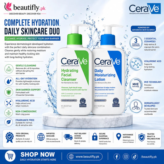 CeraVe Hydrating Facial Cleanser And Daily Moisturizing Lotion Duo Bundle