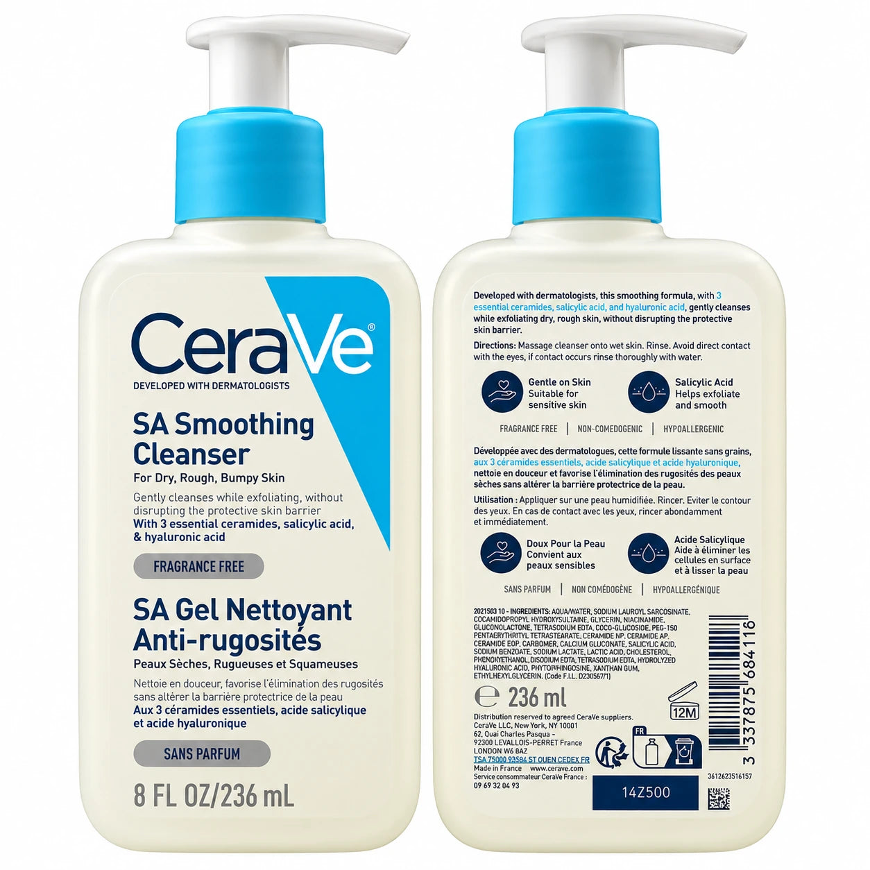 CeraVe SA Smoothing Cleanser for Dry, Rough & Bumpy Skin 236ml