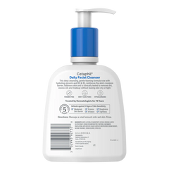 Cetaphil Daily Facial Cleanser bottle with pump on a white background