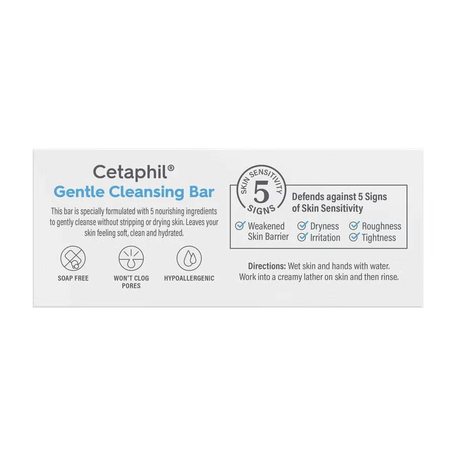 Cetaphil Gentle Cleansing Bar packaging on a white background