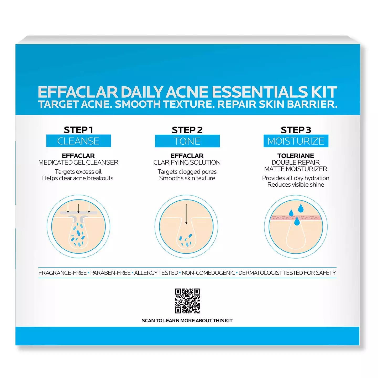 La Roche-Posay Effaclar Daily Acne Essentials Kit 3-Step 100ml Each