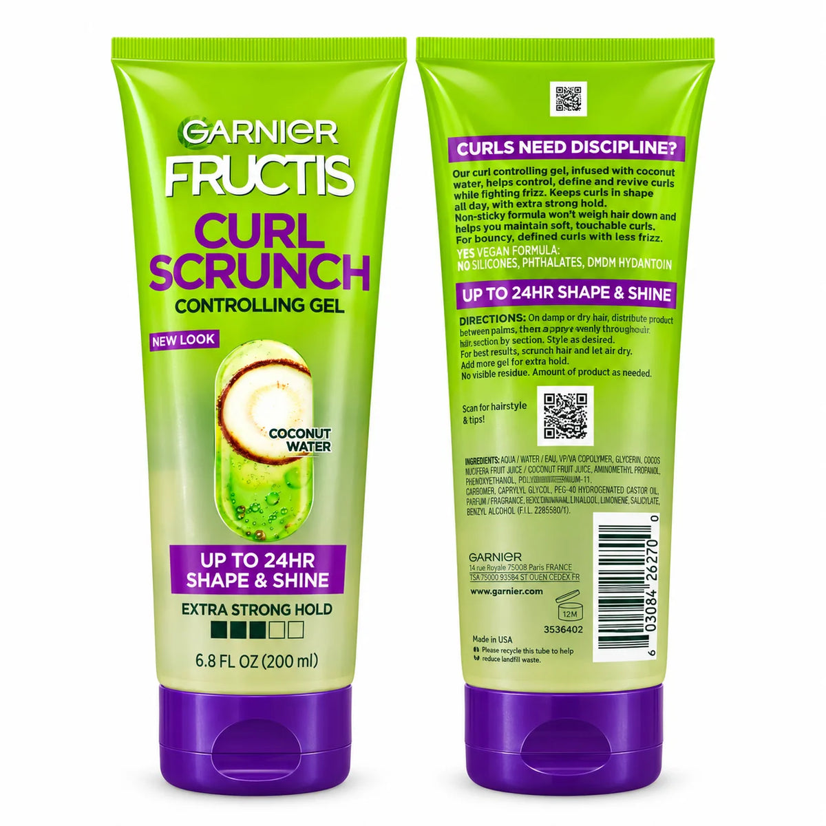 Garnier Fructis Curl Scrunch Controlling Gel with Coconut Water 200ml