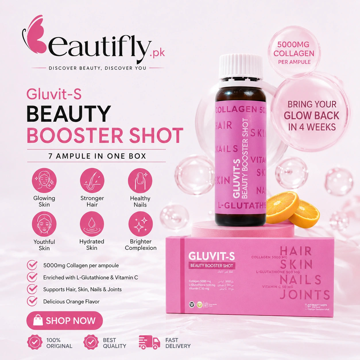Gluvit-S Beauty Booster Shot 7 x 20ml Shots
