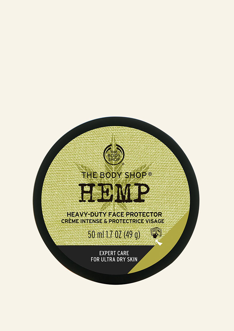 The Body Shop Hemp Heavy-Duty Face Protector container on a white background