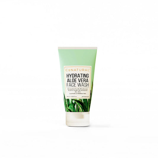 Tube of Conatural Hydrating Aloe Vera Face Wash on a white background