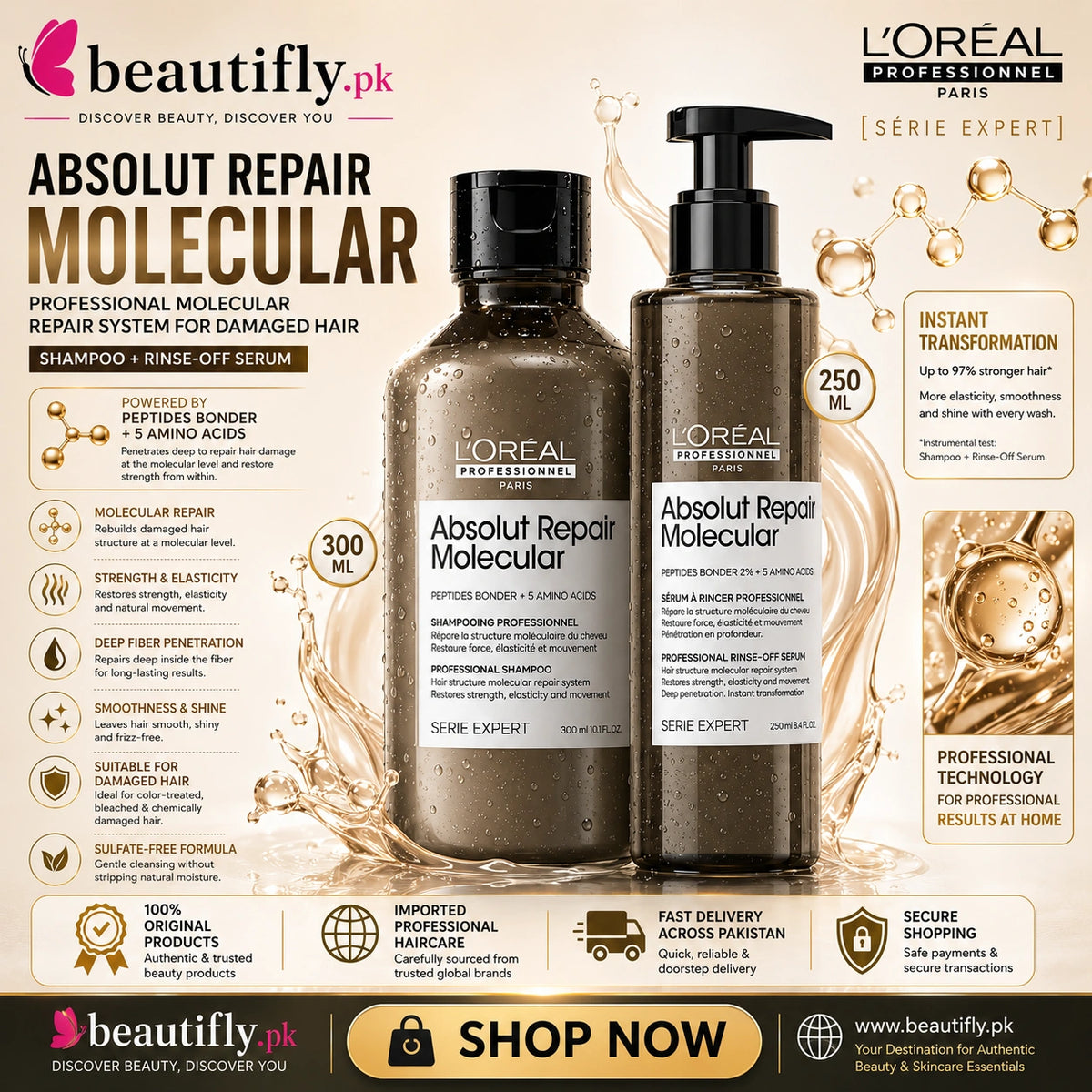 Loreal Professionnel Absolut Repair Molecular Hair Repair Bundle
