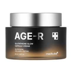 Jar of AGE-R Glutathione Glow Capsule Cream by Medicube on a white background
