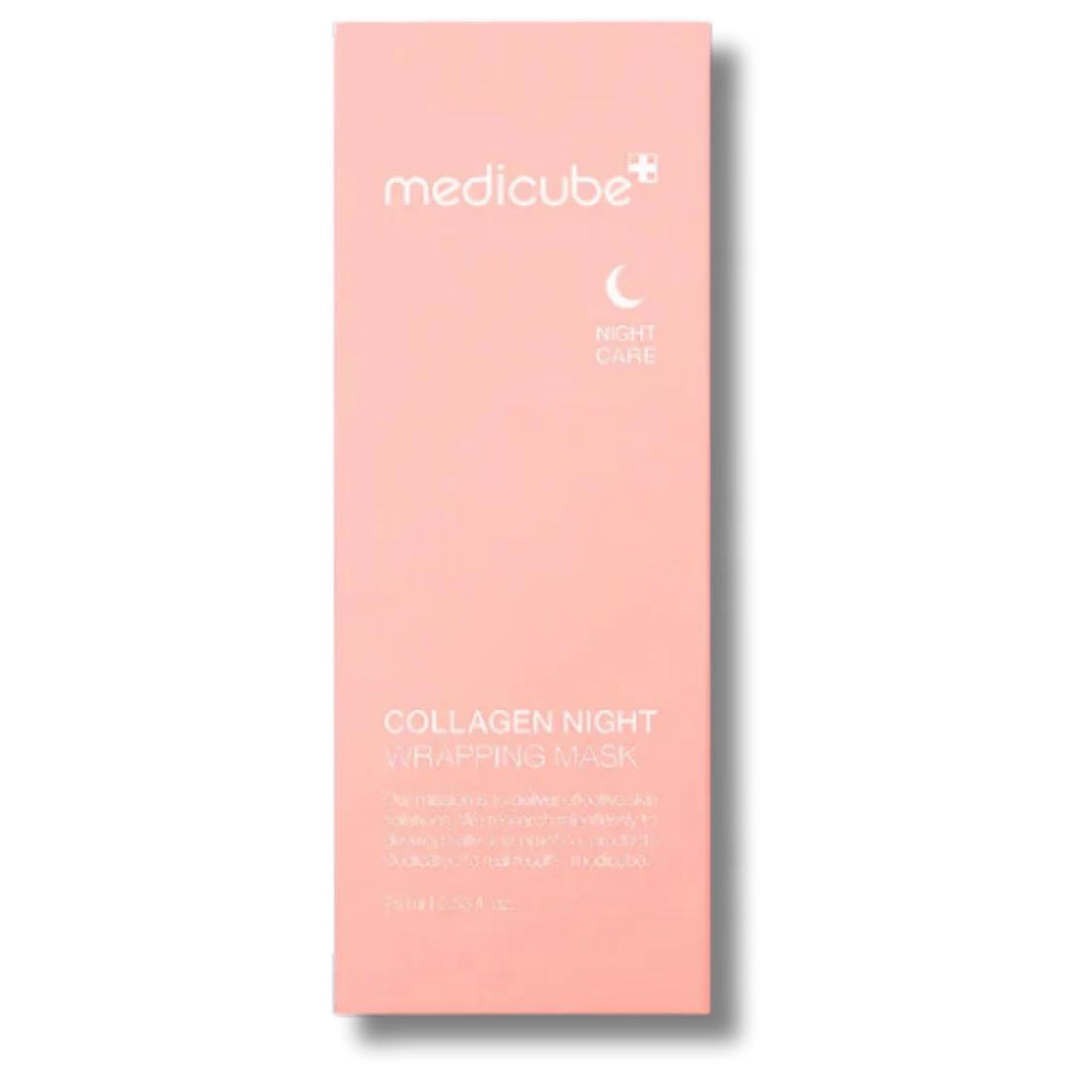 Pink packaging of Medicube Collagen Night Mask on a white background