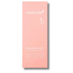 Pink packaging of Medicube Collagen Night Mask on a white background