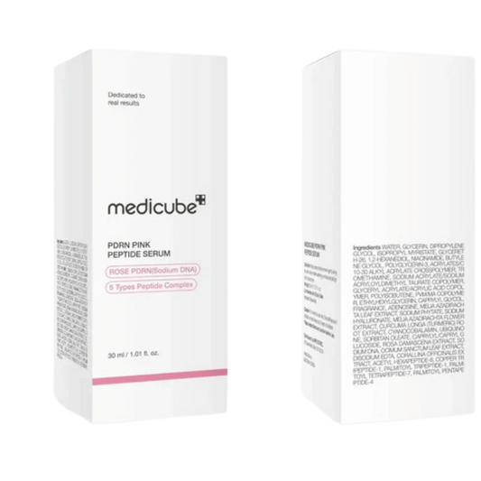 Medicube pink peptide serum packaging on a white background