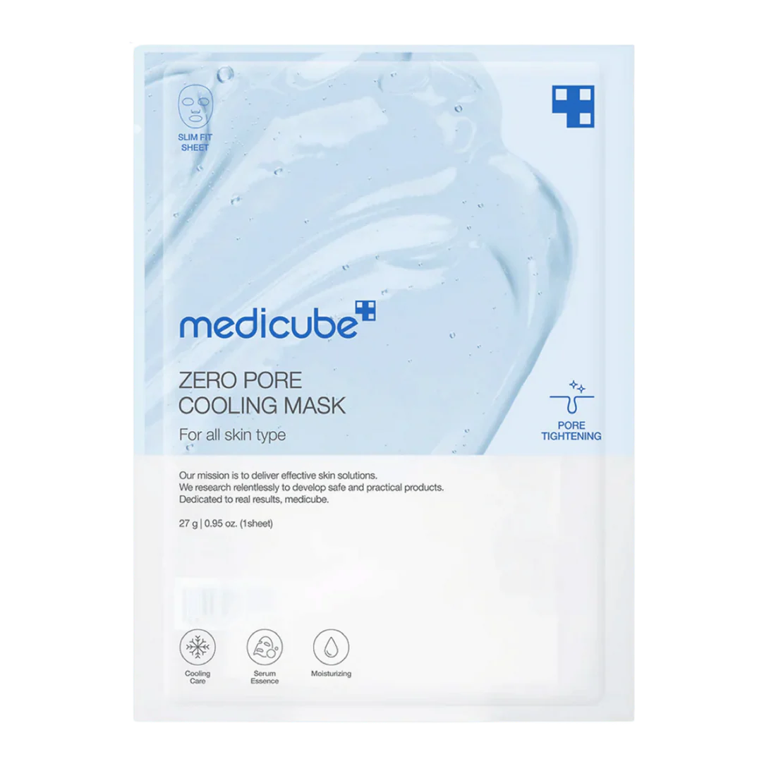 Medicube Zero Pore Cooling Mask packaging on a white background