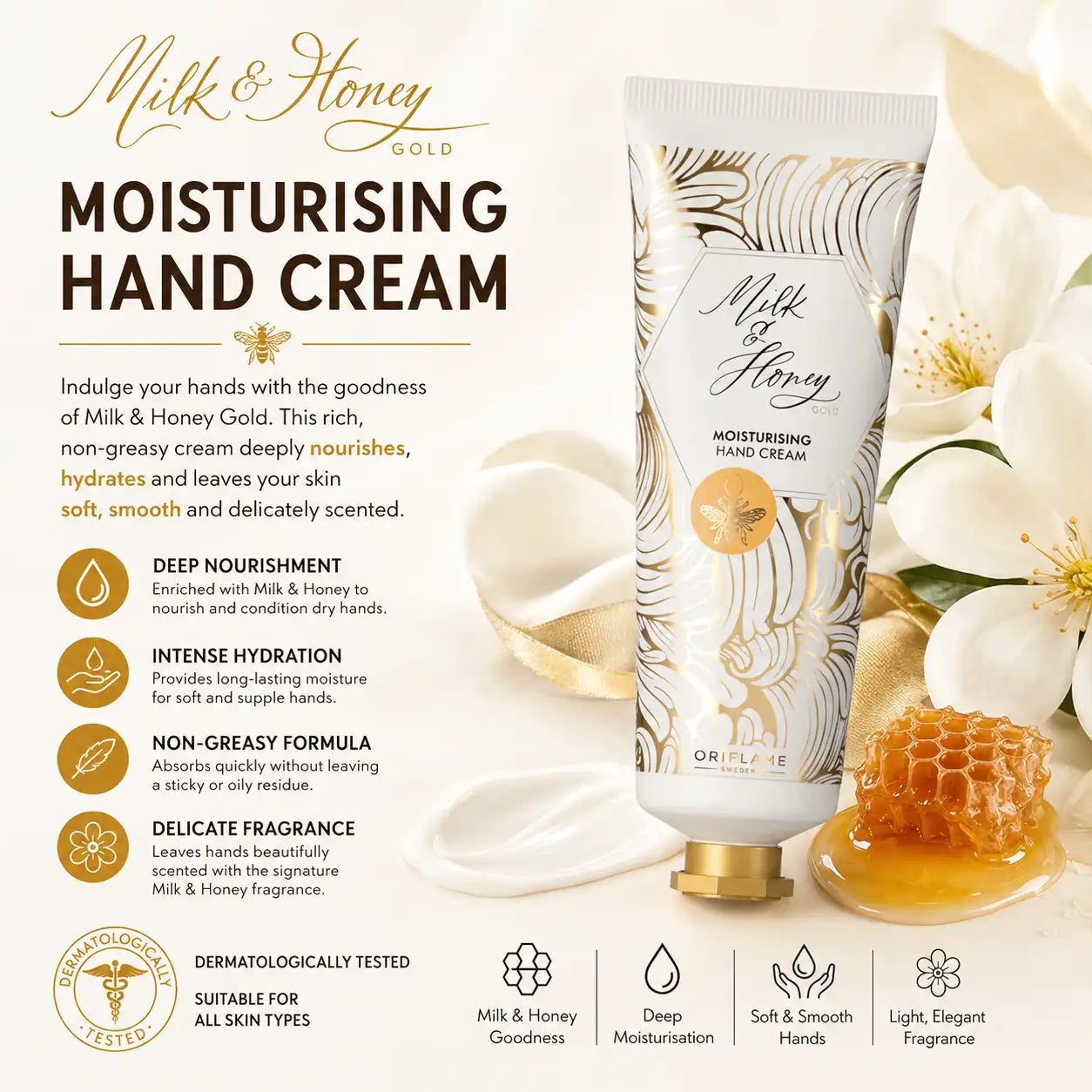 Oriflame Milk and Honey Gold Moisturising Hand Cream 75 ML