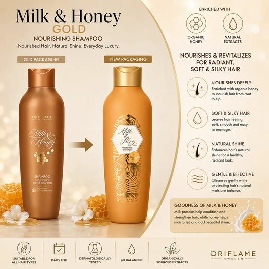 Oriflame Milk and Honey Gold Shampoo for Radiant Soft Silky Hair 250 ML