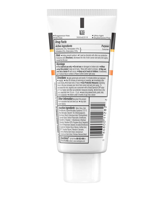 Back label of a skincare product on a white background
