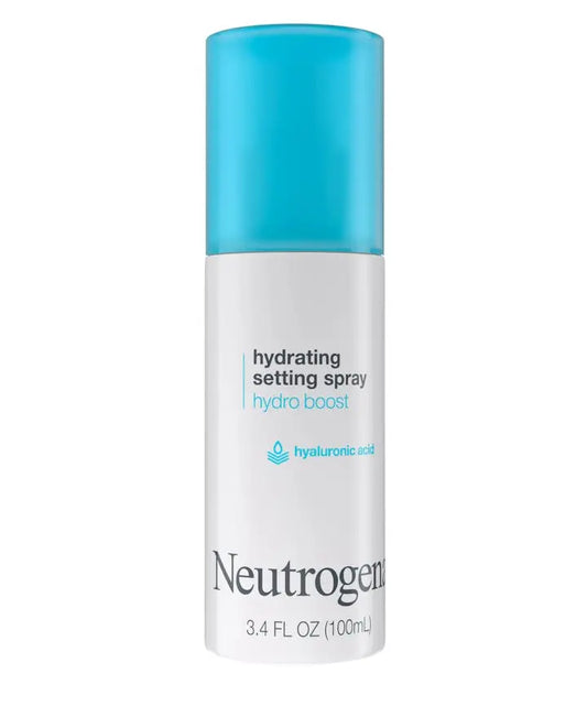 Neutrogena hydrating setting spray bottle on a white background