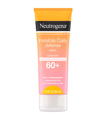Neutrogena Invisible Daily Defense sunscreen lotion tube on a white background