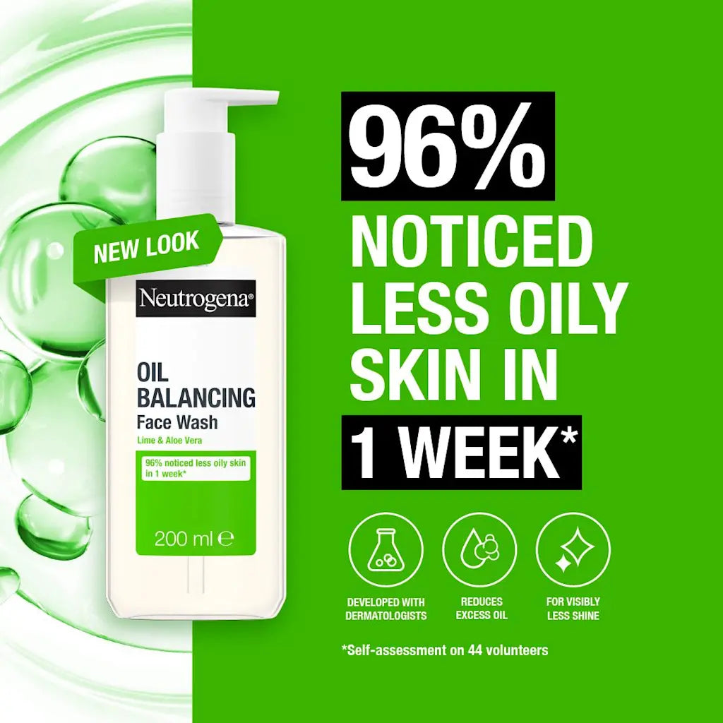 Neutrogena Oil Balancing Facial Wash with Lime And Aloe Vera 200ml