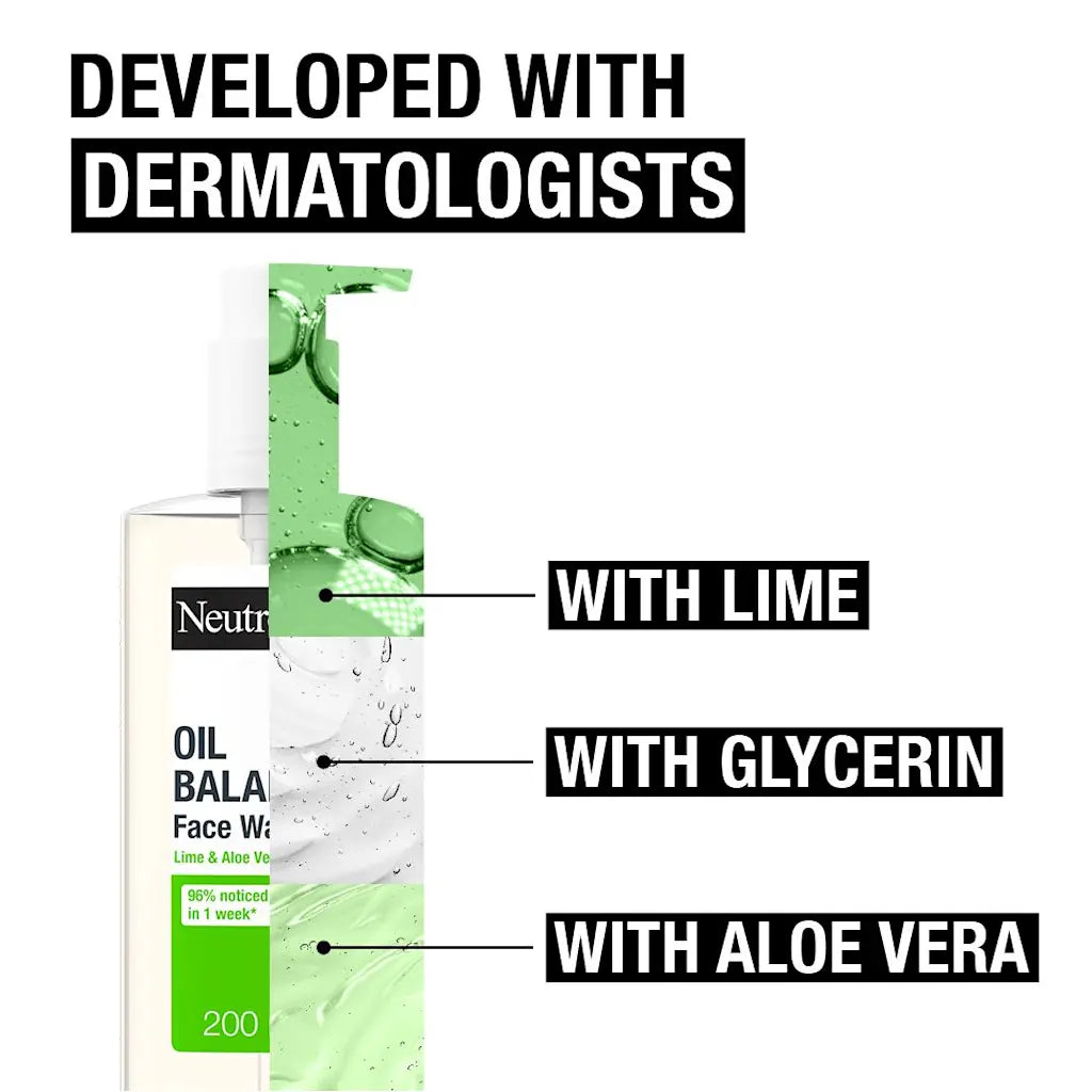 Neutrogena Oil Balancing Facial Wash with Lime And Aloe Vera 200ml