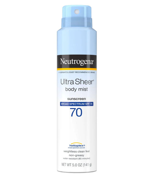 Neutrogena Ultra Sheer Body Mist Sunscreen Spray SPF 70 141g