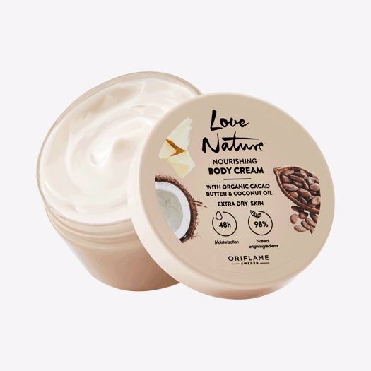 Oriflame Love Nature Nourishing Body Cream with Organic Cacao Butter and Coconut Oil 200ml