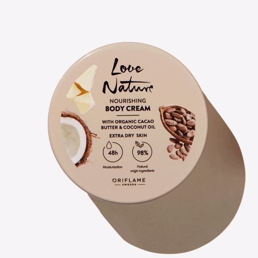 Oriflame Love Nature Nourishing Body Cream with Organic Cacao Butter and Coconut Oil 200ml