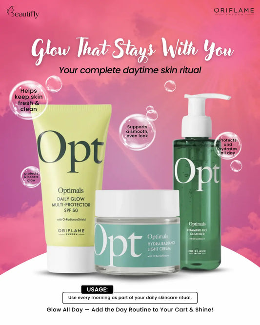Oriflame Optimals Daytime Glow Skincare Routine Bundle