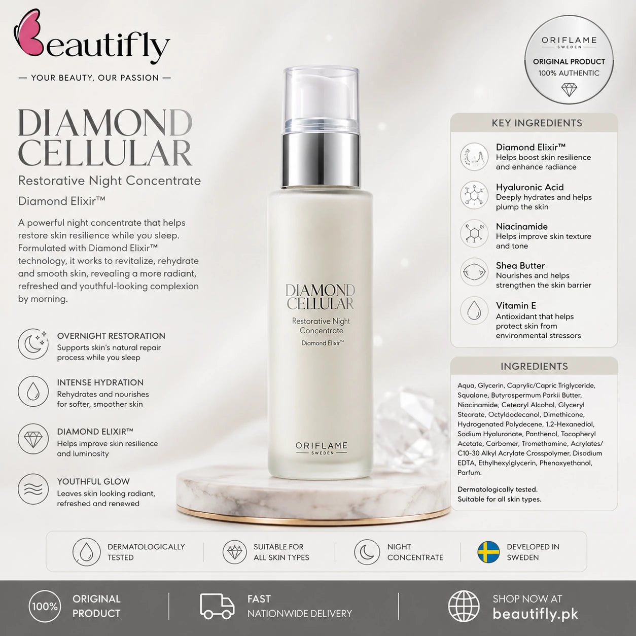 Oriflame Diamond Cellular Restorative Night Concentrate 30 ml