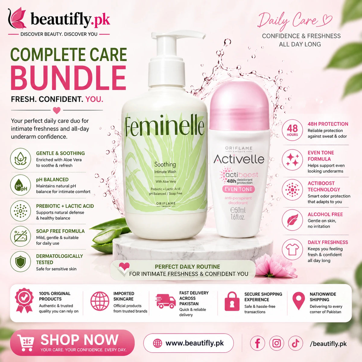 Oriflame Feminelle And Activelle Complete Care Bundle