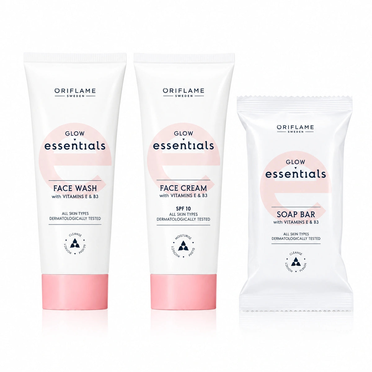 Oriflame Glow Essentials Daily Skincare Routine Bundle